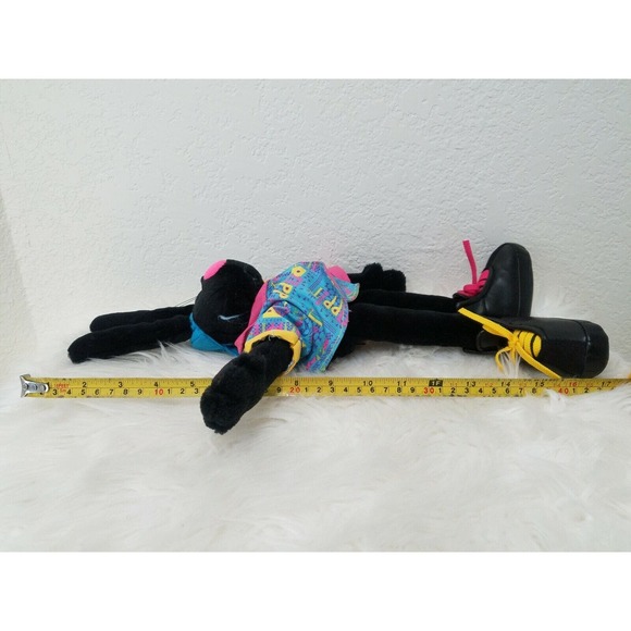 Dakin Sue Sona 1992 Black Rappit Rabbit Plush toy w/ Shirt Cap and Shoes 17" - Picture 2 of 9